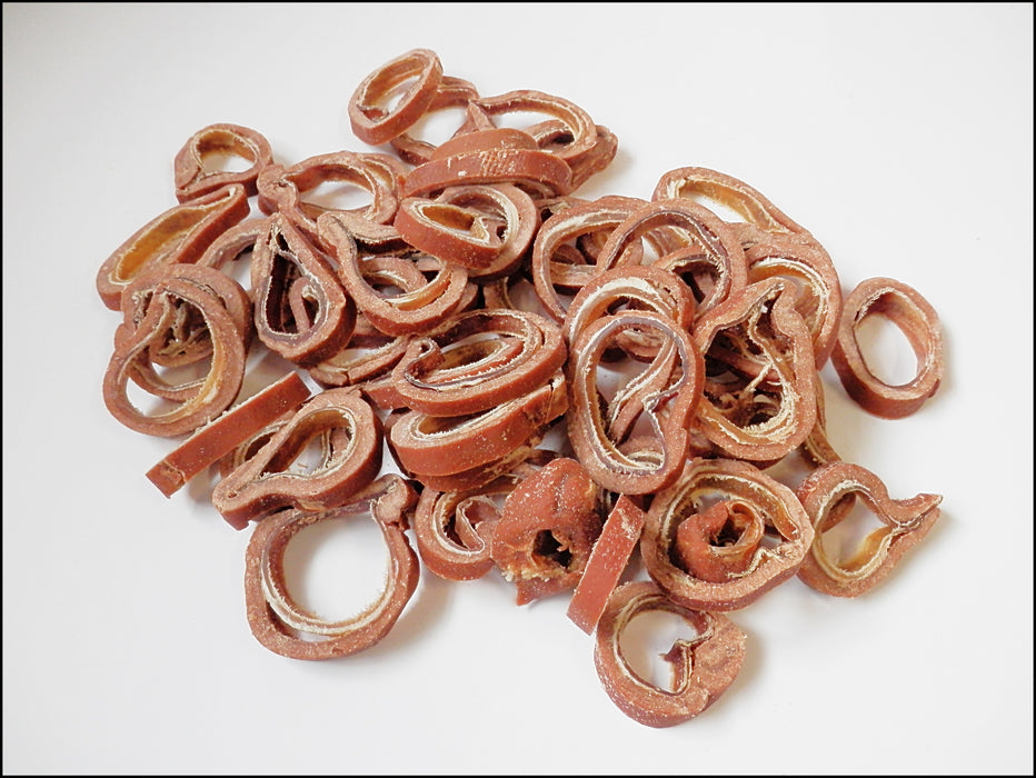 A061 Duck & Dried Beef Throat Gullet Rings Jerky Premium Chewy Dog Treats