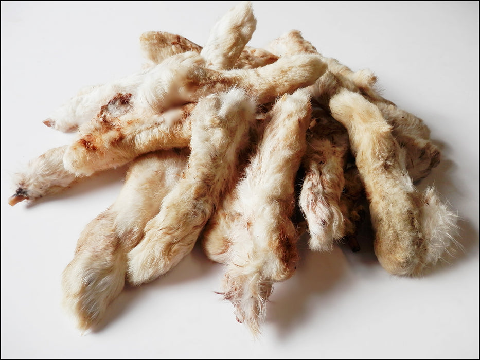 Rabbit Legs Feet FURRY Jerky 100% Natural Dried Dog Treats