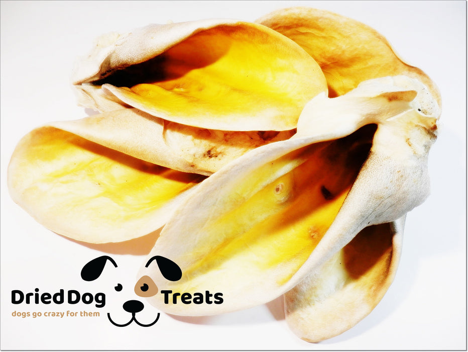 BEEF Cow WHITE  EARS with AURICLES Jerky 100% Natural Dried Dog Treats
