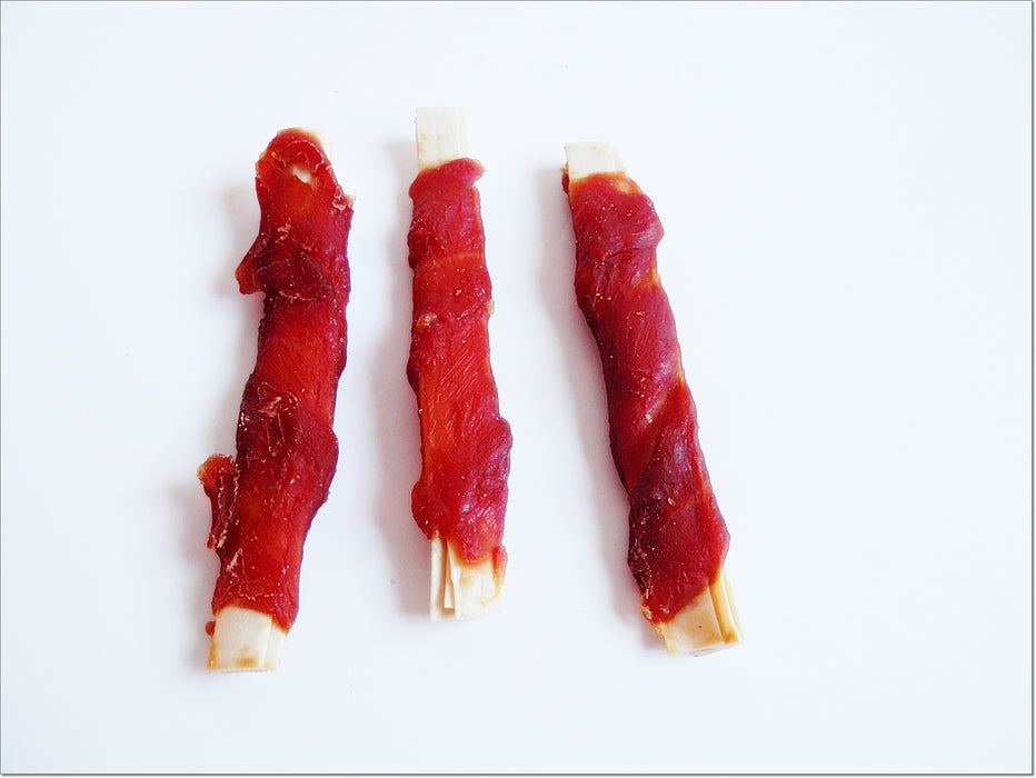 A195 Fish Cod Soft Strips Wrapped in Duck Breast Jerky Chewy Treats