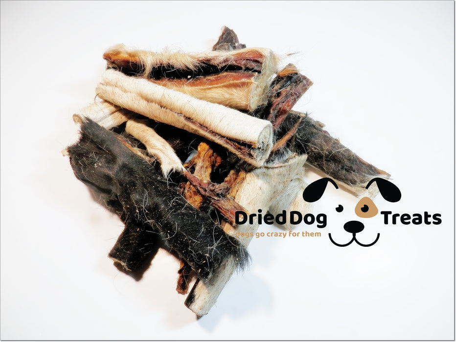 Beef Cow Skin FURRY Jerky 100% Natural Dried Dog Treats
